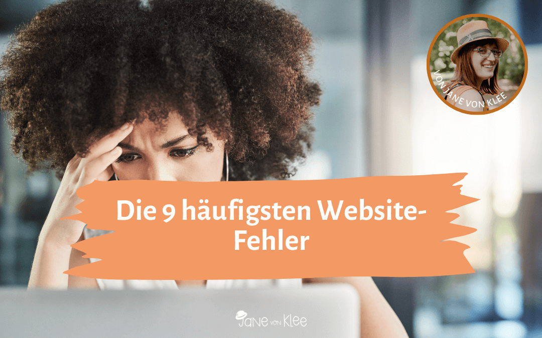 Grafik mit der Aufschrift: Die 9 häufigsten Website-Fehler