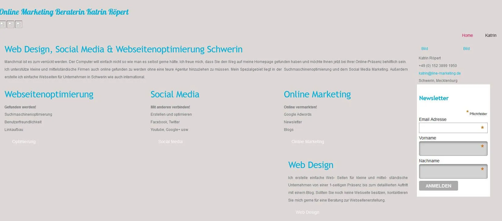 Die Website von Line-Marketing 2012