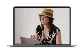 Jane von Klee auf einem Laptop-Bildschirm