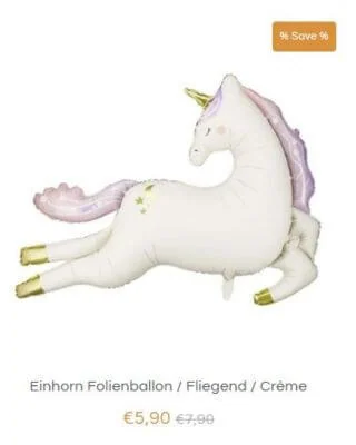Ein Ballon in Form eines fliegenden Einhorns.