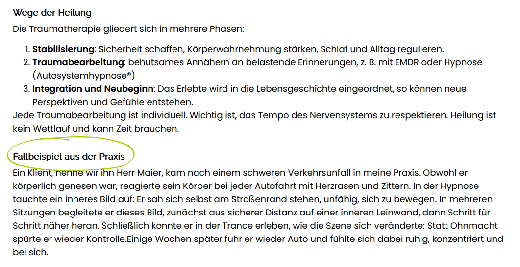 Ein Beispiel, wie Jennifer Thran Fallbeispiele in ihre Blogartikel einbindet.